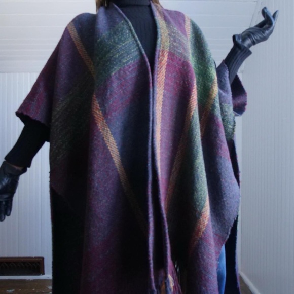 SOLD ✨ please do not purchase ✨80s/90s plaid poncho - Picture 3 of 8